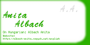 anita albach business card